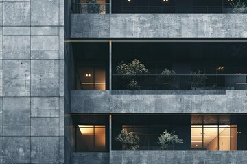 Aufkleber - Tall building with lush greenery on the balconies, ideal for nature-inspired photography and cityscape scenes