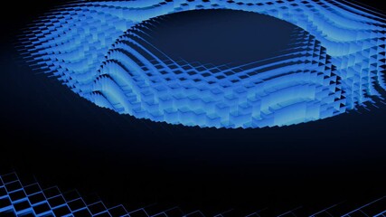 Poster - Immersing oneself in the intricate framework of a blue abstract grid wave pattern. Design