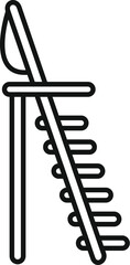 Wall Mural - Wooden step ladder icon outline, furniture for home repair and building