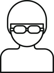 Poster - line drawing of a swimmer wearing swimming cap and goggles, getting ready for a swimming competition