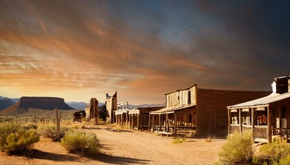 Wall Mural - ghost town in the west, AI generated