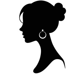 Wall Mural - Silhouette profile of a woman. Universal sign on isolated background.