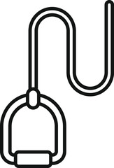 Poster - simple black line gymnastic ring icon representing the concept of fitness