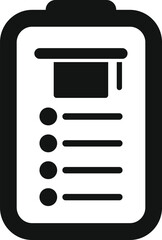 Canvas Print - Simple black icon of a clipboard with a checklist on it, ideal for projects and tasks