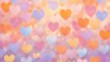 © PongSS - A soft and dreamy background with a romantic bokeh effect featuring colorful hearts in pastel shades of pink, purple, orange, and yellow. Perfect for Valentine's Day, wedding.