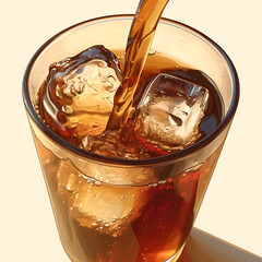 cola drink with ice