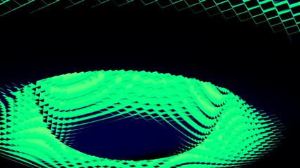 Poster - Futuristic green and black digital patterns with neon wave art, cyber energy, color, stylish design. Design