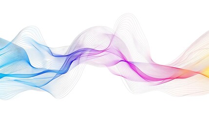 Wall Mural - simple and vibrant spectrum line waves with a clean minimalist design on white