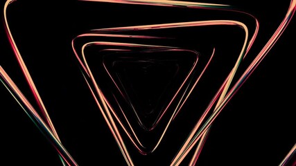 Poster - Cyberpunk art neon light tunnel with geometric shapes, vibrant visual experience. Design