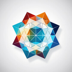 Wall Mural - A colorful diamond shape with blue, red, and yellow colors