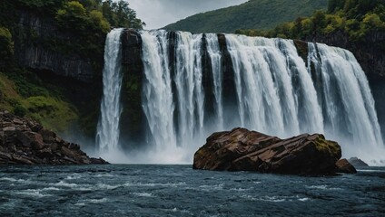 Wall Mural - Marvel at the splendor of a gigantic waterfall