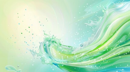 Dynamic Toothpaste Wave Banner: Freshness Ads in Green and Blue - Clean and Vibrant Visual