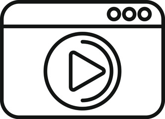 Poster - simple icon of a web browser displaying a video streaming service with a play button