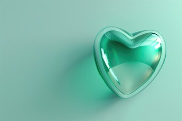 Aufkleber - A heart-shaped object sits on a green surface, possibly used for decoration or as a prop