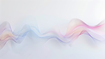 Wall Mural - Subdued spectrum line waves in a soft and simple minimalist style on white