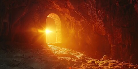 Aufkleber - A ray of light shining through darkness, representing hope and guidance