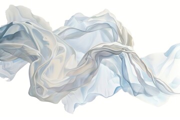 Poster - A simple image of a white cloth lying flat on a white surface, great for backgrounds or minimalist designs