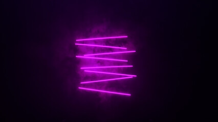 Wall Mural - Colored neon light with smoke