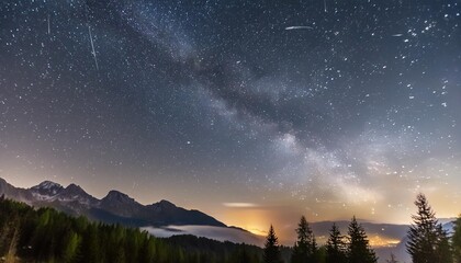 Wall Mural - a beautiful night sky filled with stars and constellations the stars are twinkling and the constellations are shining brightly