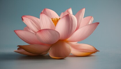 Wall Mural - a pink flower on a blue background