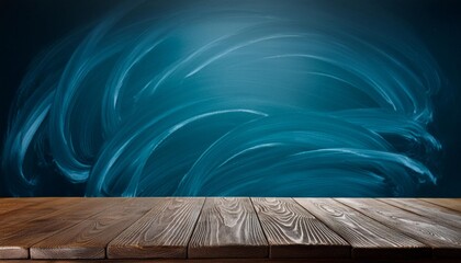 Wall Mural - wooden table and blackboard background