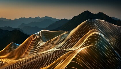 Wall Mural - abstract lines wave background