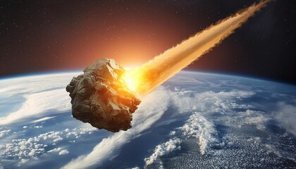 Sticker - meteor impact on earth fired asteroid in collision