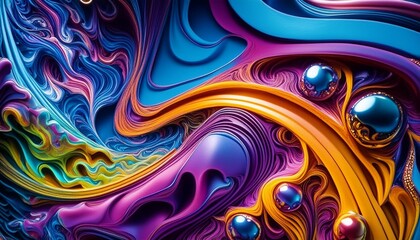 Poster - psychedelic neon colors abstract background