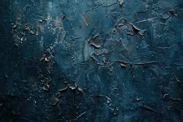 Poster - A close-up shot of a blue painted wall with visible peeling flakes