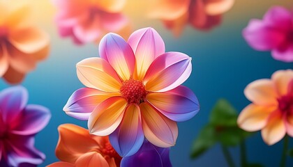 Canvas Print - on background a flower in bloom spectacularly colorful a natural greeting it s an awesome sight to behold