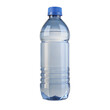 © Mustafa - Clear plastic water bottle with a blue cap, half-filled, isolated on a transparent background.