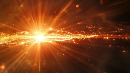 Poster - A bright sun shining through the lens of a camera, capturing its warm rays
