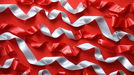 Poster - Red and White Ribbons