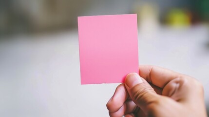 Wall Mural - Sticky note being held on white surface