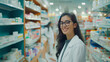 © Chanya2498 - happy female pharmacists helping customers, cinematic, depth of field,generative ai