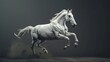 © Studicon - A majestic white horse galloping through a field.