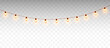 © Kindlena - Lights bulbs isolated on transparent background. Glowing fairy Christmas garland strings. Vector New Year party led lamps decorations