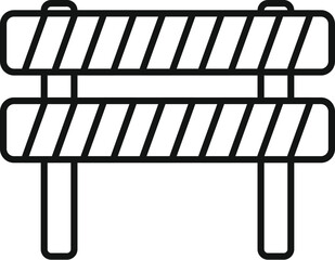 Wall Mural - Simple line icon of a striped traffic barrier blocking access to a restricted area