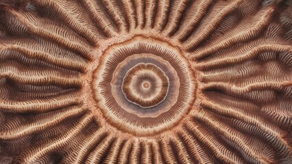 Canvas Print - A close up of a circular pattern on the surface of an object, AI