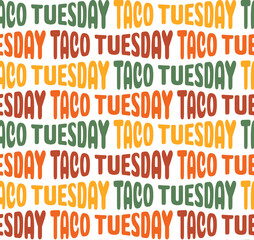 Wall Mural - Taco Tuesday Vector, Taco Wallpaper, Mexican Eatery, Interior Design, Mexican Tacos, Taco Wallpaper, Food Wallpaper, Vector Illustration