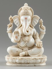 Wall Mural - A white statue of a man with a large head and a small body, Ganesha