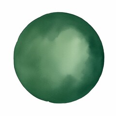 Wall Mural - A green watercolor sphere with soft edges on a white background