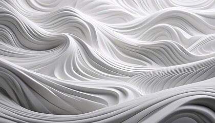 Wall Mural - white abstract 3d background with waves