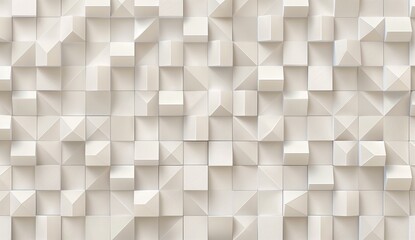 Aufkleber - abstract seamless pattern of white and beige geometric shapes creating a 3d effect.