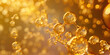 © Oleksandr Sylenko - abstract background with many yellow molecules. 3d rendering. molecular structure. golden molecules