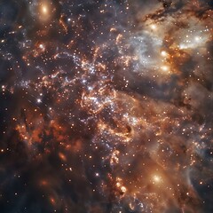 Wall Mural - capture intricate network of filamentary structures within a galaxy where gas and dust condense to f