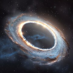 Wall Mural - capture rare polar ring surrounding a galaxy formed from the accretion of material in a perpendicula
