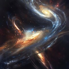 Wall Mural - photograph remnants of a past galactic collision showcasing the scars and distortions left behind 16