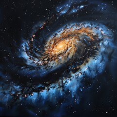 Wall Mural - capture early stages of a galactic merger where two galaxies begin to interact and merge into a sing