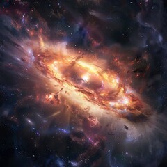 Wall Mural - capture dense cluster of galaxies showcasing the rich tapestry of cosmic structures within the unive